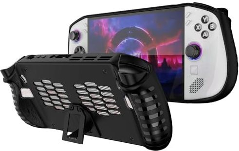 Protective Case For Legion GO S TPU Soft Sleeve Cover with Stand, Anti-Collision Shockproof Comfortable Grip Case Game Console Handheld Accessories (Black)
