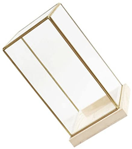 MERRYHAPY Retro Glasvitrine Mit Messinghaube Klein Transparente Displaybox Für Sammlerstücke Multifunktionaler Präsentationsständer Für Zuhause Und Büro