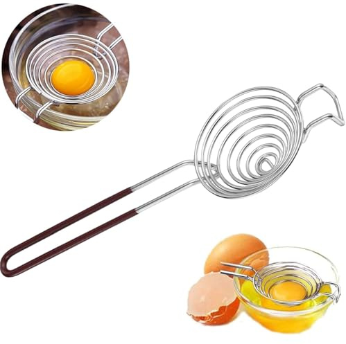 JFangZHZH Egg Separator Food Grade,Stainless Steel Egg Separator,Egg White Separator with Handles,EggYolk Separator,Egg Yolk White Separation Tool