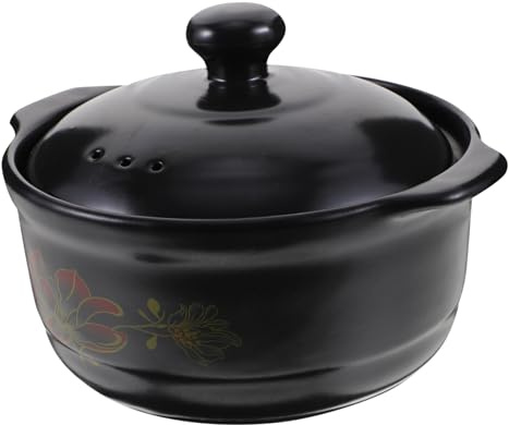 GLEAVI Casserole Céramique pour Ragoût de Poulet Pot à Soupe Épais Au Feu Direct Chauffage Rapide Conserve la Chaleur pour Personnes