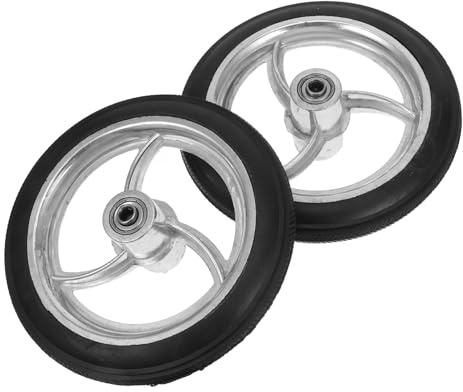 Yardenfun 2pcs Heavy Duty Wheelchair Front Wheel Replacement Solid Aluminum Alloy Caster Wheels Silent Smooth Rolling for Elderly and Disabled Mobility Scooters