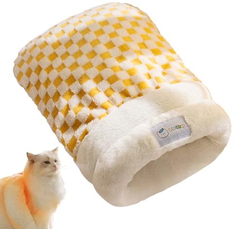 Patifirst Haustier Schlafsack | Gemütliches Katzenbett,Warmes Dickes Waschbares Kuschelhöhle Für Katzen Welpen Kleintiere Schlafen Winterherbst Indoor