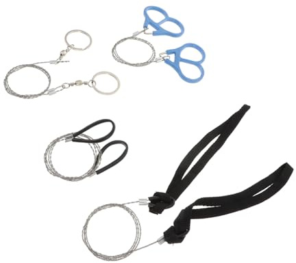 Alipis Scie à Fil De Survie En Acier Inoxydable Portable Multifonction Lot De 4 Compact Léger Pour Camping Randonnée Coupe Bois Plastique Utilisation Extérieure Urgence