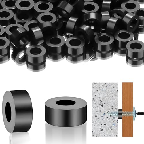 250 Stück Distanzhülsen Kunststoff,M6 Distanzhülsen,6x12x5 Mm,Langlebig Und Vielseitig,Pe Hart,Isoliert Kunststoff Unterlegscheiben Zum Verbinden Von Leiterplatten (Schwarz)