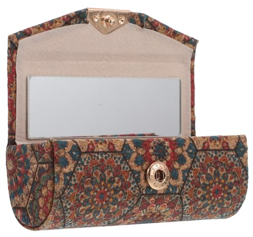 Healeved Portarossetti Organizzatore Vintage con Specchio Astuccio Portatile per Rossetto Cosmetici e Gioielli Scatola in Metallo Multifunzione per Beauty Case