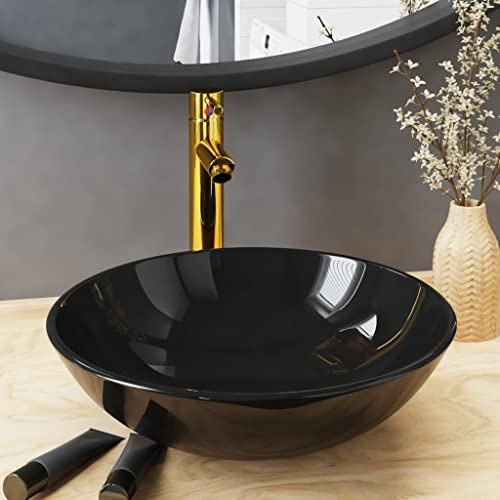 Lavabo de bain avec robinet et drain à poussoir Verre trempé,Quincaillerie,Plomberie,Équipements sanitaires,Éviers & lavabos,Lavabos,3098451