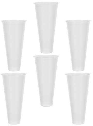 Cabilock Vaso da Cimitero Conico Bianco in Plastica per Lapidi | Confezione da 6 Pezzi, Apertura Larga e Base Stretta, per Alloggiamento su Foro Lapide