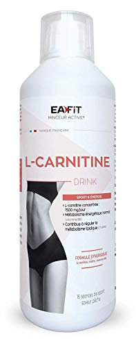 EAFIT MINCEUR - L-CARNITINE DRINK - Bruleur de graisse puissant - Perte de poids - Booster Energétique - Améliore Rendement Sportif - Vitamine B6 - Choline - Saveur Peche - Avant le sport - 500 mL