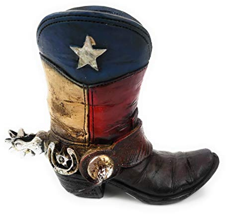 RAINBOW Texas Boot Pencil Holder Small Vase