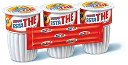 Estathé Pesca - The Freddo con Vero Infuso di Foglie di The e Succo di Pesca, Bevanda Analcolica Senza Glutine, 3 Bicchierini da 200 ml