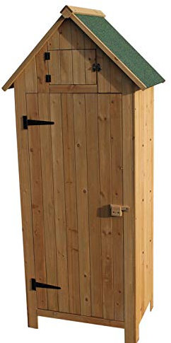 Outdoor Brighton Garden Wooden Storage Cabinet or Tool Shed In Natural