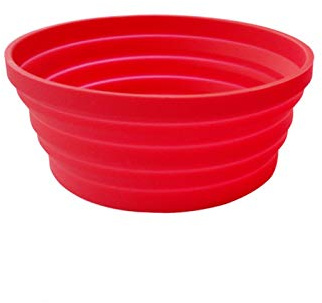 Ecoart Silicone Expandable Collapsible Bowl for Travel Camping Hiking (Red(S))