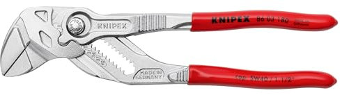 Knipex Pliers Wrench pliers and a wrench in a single tool chrome-plated, plastic coated 180 mm 86 03 180