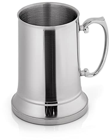 Maxam Stainless Steel Tankard Style Beer Mug, 20 Ounce