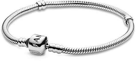 Pandora Jewelry Iconic Moments Snake Chain Charm Sterling Silver Bracelet, Size 7.1