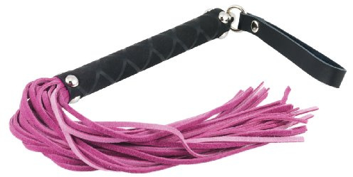 Erotic Fashion Peitsche 35 cm, mit rosa-schwarz Leder Kleine Peitsche 30 Strängen, 1er-Pack (1 x 1 Stück)