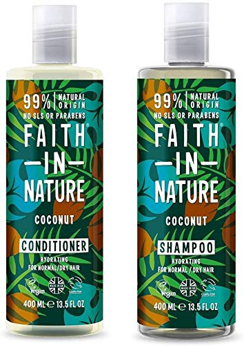 Faith In Nature Coconut Shampoo 400ml and Conditioner 400ml Duo | Vegan | No Parabens & Cruelty Free