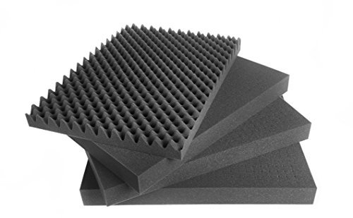 MC-CASES Koffereinlage Set Würfelschaumstoff Fotokoffer Waffenkoffer Transportkoffer (500mm x 350mm x 45mm)