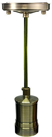 E27 Pendelleuchte Sockelleuchte Abdeckung Vintage Hängend Modern Deckenrosette Lampenhalter Fitting Kit Lighting Flex, messing, Square Holder, E27