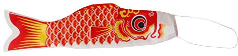 Inzopo 150cm Japanese Windsock Carp Flag Koi Nobori Sailfish Fish Wind Streamer Red
