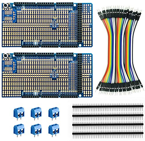 ELECTROCOOKIE arduino mega Prototyp Schild Board bausatz, stapelbare DIY erweiterung Proto PCB für arduino mega 2560 r3 (2-Pack)