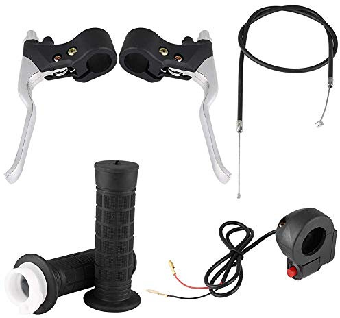 Handtag Grepp döda på/av-knapp gasreglage kit för fickcykel mini mm 7/8 tum styre ficka cykel mini motorcykel switch bromshandtag kit