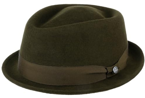 LIERYS Classic Porkpie Wollfilzhut Damen Herren Made in Italy Wasserabweisend Packable Musikerhut Sommer Winter