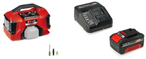 Einhell Akku-Kompressor PRESSITO 18/21 Power X-Change (18 V, max. 10.5 bar, 21 l/min Ansaugleistung, Motordrehzahl 18000 min^-1, ölfrei, inkl. 4,0 Ah Akku und Ladegerät)