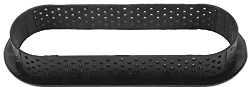 Ksrnsne 12 PCS Tart Rings, Heat- Perforated Cake Mousse Non Stick Bakeware Tart Cake Muffin Rings, Oval