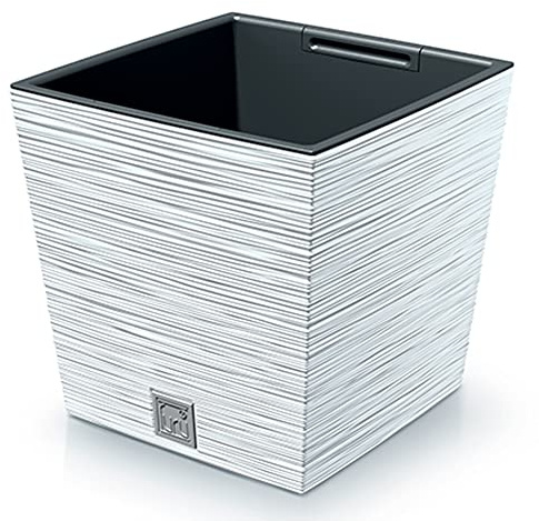 Pot de fleurs avec reserve d´eau 14 L blanc - FURU