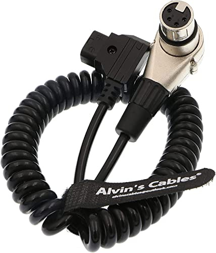 Alvin's Cables XLR 4 Pin Female Right Angle to D-tap Power Cable for Sony Venice F5 F55| TV Logic Monitor| for ARRI Alexa Camera