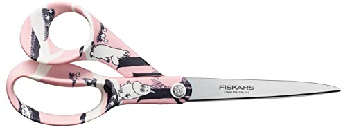FISKARS X Moomin universalsax med mumindesign, högerhänt, längd: 21 cm, blad av rostfritt stål, Love, 1067188