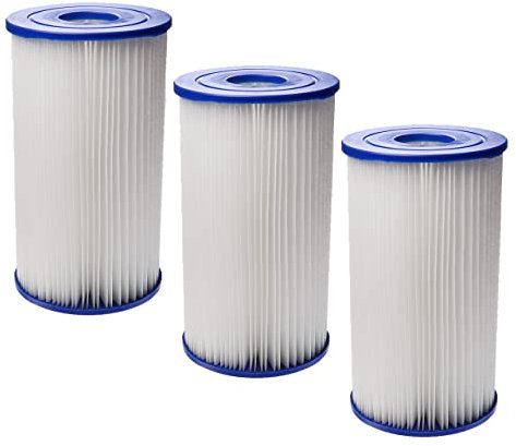 vhbw 3X Filterkartusche Ersatz für Intex 29005 B, 59905 B, B, Typ B für Swimmingpool, Filterpumpe - Wasserfilter Blau Weiß