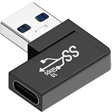 chenyang Adaptateur USB C vers USB, USB 3.0 mâle vers USB 3.1 type C femelle, connecteur plat coudé à gauche à 90 degrés