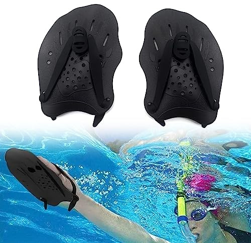 MUNSKT 1 par badpaddel, justerbara handpaddlar för vuxna barn unisex, styrketräning vattenhandskar pool träningsutrustning hjälptillbehör