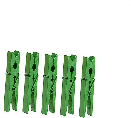 Cabilock Wooden Clothes Pegs Green 2.9 Inch Strong Grip Clothes Pins for Laundry and Outdoor Use 25pcs Set