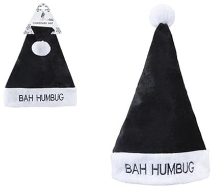 PMS Bah Humbug Weihnachtsmütze, Weihnachtsmann, Kopfbedeckung, schwarz, festlich, Weihnachtsmann, Einheitsgröße