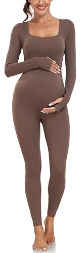 EastElegant moderskap blommig baddräkt en del axellös volang graviditet badkläder moderskap bikini, Brun, S
