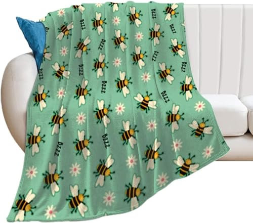 Kuscheldecke Flauschig 100x135 Biene 3D Decke Cartoon-Insekten Flanell Fleecedecke Weich und Warme Wohndecken Kuscheldecken Sofa Bett Überwurfdecke Sofadecke Couch Blanket 498Y