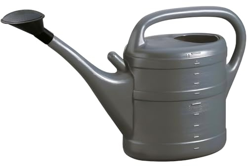 Watering Can 10L Grey Plastic Watering Can Indoor Outdoor with Sprinkler Rose for Light Watering In Your Garden, Plants, Flowers, Bonsai - Large Garden
