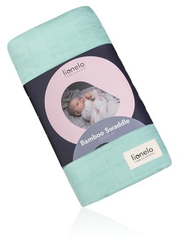 Lionelo Bamboo Swaddle Musselin-Babywickel, Babydecke Aus 100% Natürlicher Bambusbaumwolle, Größe 120 x 120 cm, Mulltücher, Kinderdecke, Angenehmes und Weiches Material