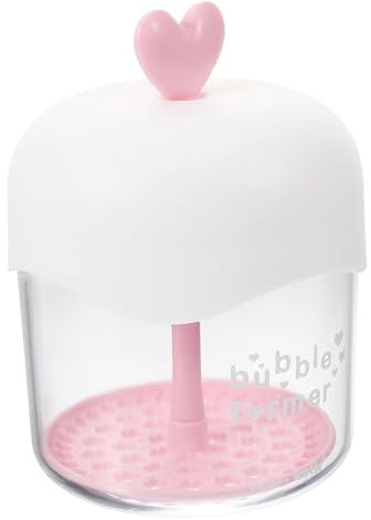 Healeved Facial Foam Maker, Face Wash Bubble Maker Bottle for Mild Cleansing, Convenient Facial Cleansing Foaming Bottle, Red Accent, Suitable for Daily Skincare Routine