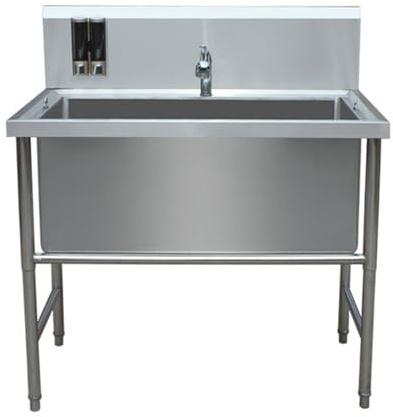 Stainless Steel Pet Dog Bath Tub Grooming Station for Large Dogs Professional Dog Washing Tub with Sink Shower (31in/80cm)