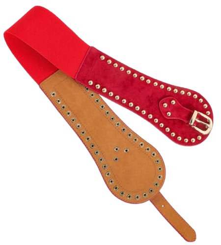 DEARMAMY Elastischer Taillengürtel für Damen Nietengürtel für Damen Im Western-stil Breiter für Modisches Korsett mit Verstellbarer Größe Accessoire