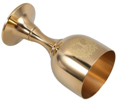 iplusmile Cáliz de Metal de Estilo Vintage Cáliz Plateado Cáliz Sagrado de Latón para Escritorio Cáliz Decorativo para Ofrendas Cáliz de Agua para Fiestas