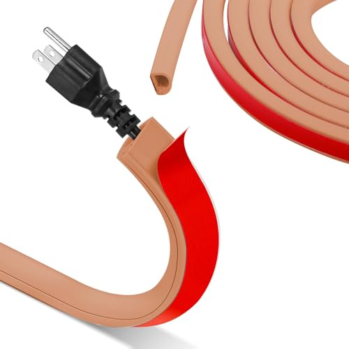Samamoca 2M Mini Canaleta de Cables Adhesivo, Cinta Autoadhesiva para Conducto, Cubre Pared, Cubierta de Canaletas Suelo Pared, marrón