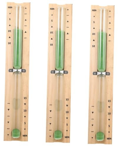 Mipcase 3 Pièces sablier en Bois minuteur Timer chronometre Équipement de Salle de Sauna minuterie en Bois pour Sauna minuterie de Sauna Clair sablier Un Verre Green