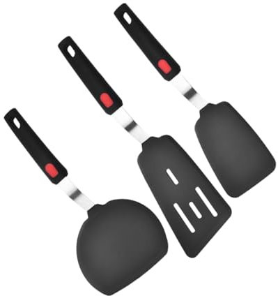 Garneck Silicone Spatula Nonstick Cooking Spatula for Wok Pot Heat-Resistant Portable Kitchen Tool Reusable Household Frying