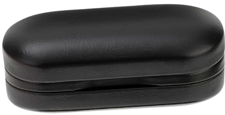CALLARON Doppel Brillen Etui Aus Pu-Leder Brillenbox Duo Für 2 Brillen Leichtes Reise Etui Mit 2 Fächern Für Sonnenbrille Und Lesebrille 6.30 X 2.83 X 2.68 Zoll