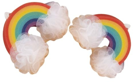 ARTSEWPLY 2 Stück Bunte Kinder Badeschwämme Luffa aus Hautfreundlichem Weichem Material mit Reichhaltiger Schaumbildung und Peelingfunktion und Kleinkind Badezeit